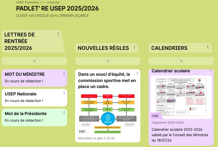 Padlet\'re USEP - Saison 2025/2026